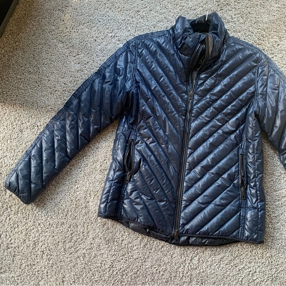 Women's Rag & Bone Navy Blue Down Puffer Jacket Size Medium - Picture 2 of 13